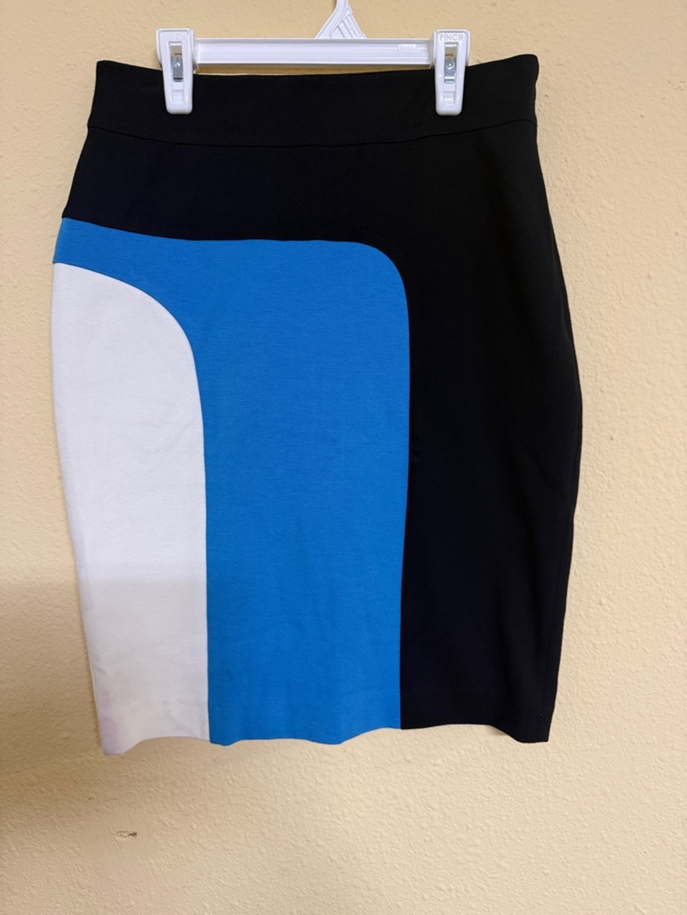 Ann Taylor Black, Blue & White Colorblock Pencil Skirt